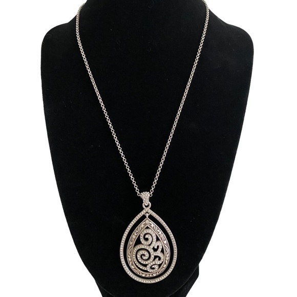 BRIGHTON Shiraz Teardrop Crystal Silver Necklace - Picture 1 of 6